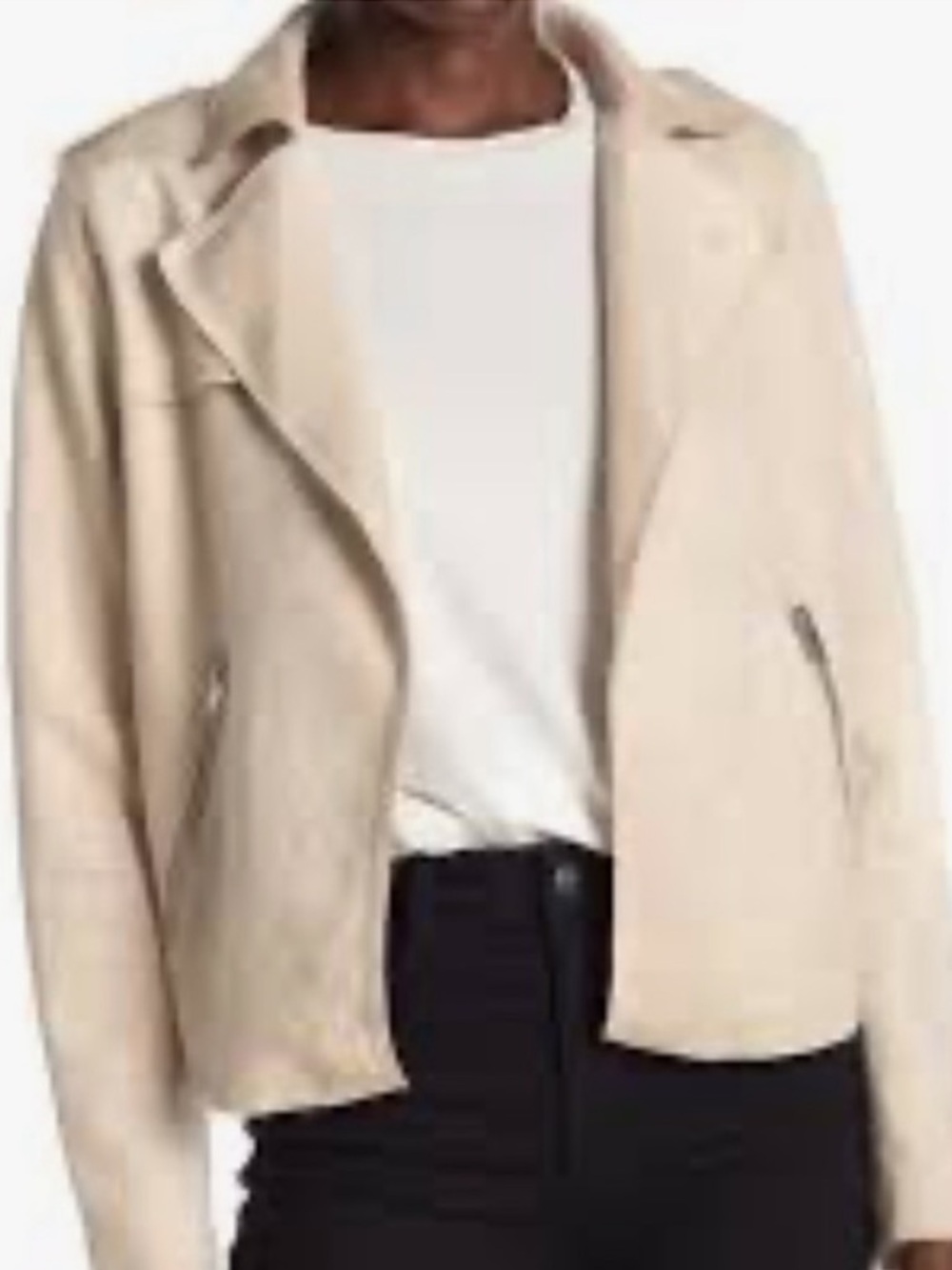 Philosophy Republic Clothing Faux Leather Suede Moto Jacket Pink/Tan Medium NWT